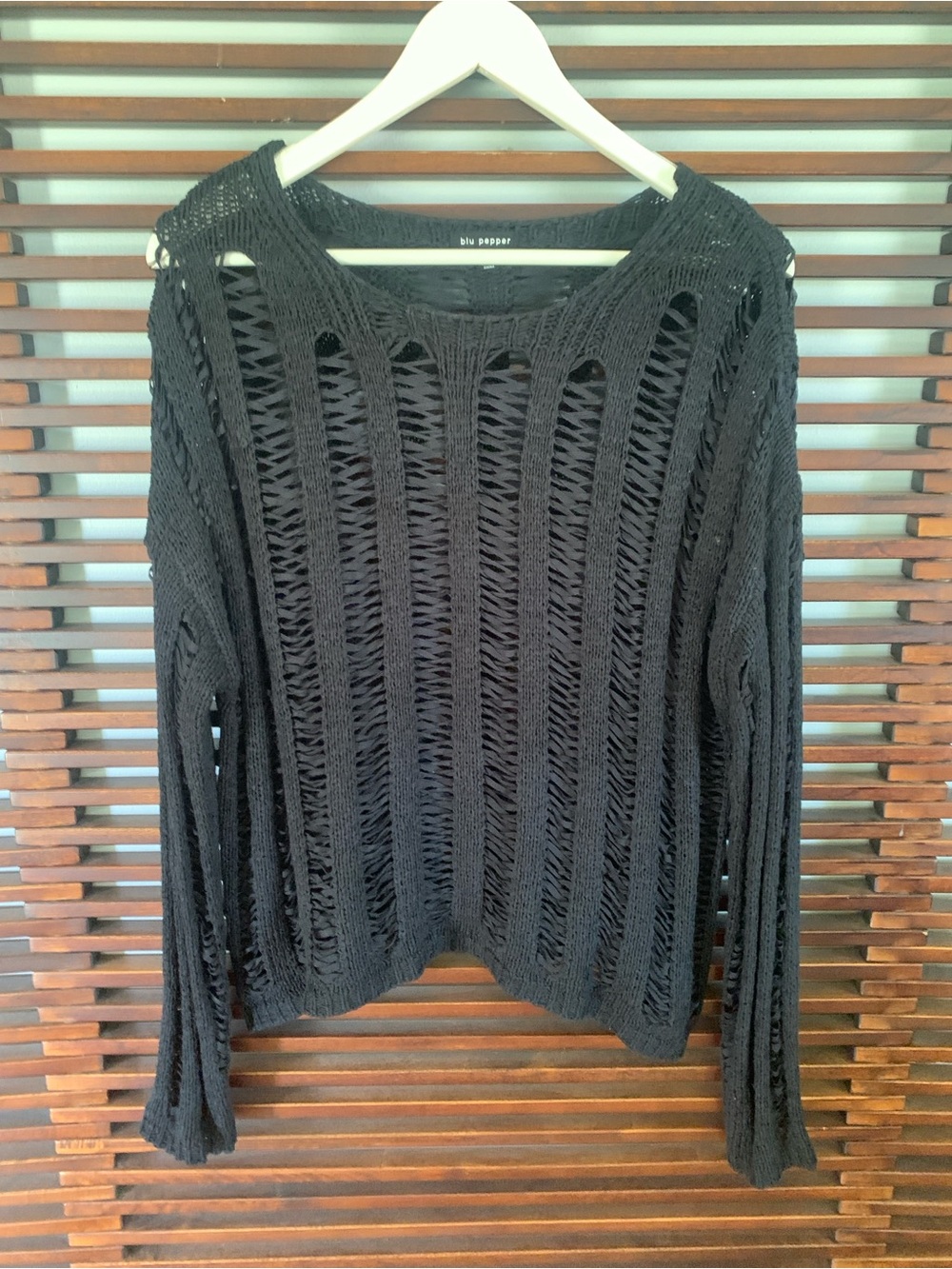 🎉NEW LISTING! 🎉 Blu Pepper Open-Weave Black Sweater